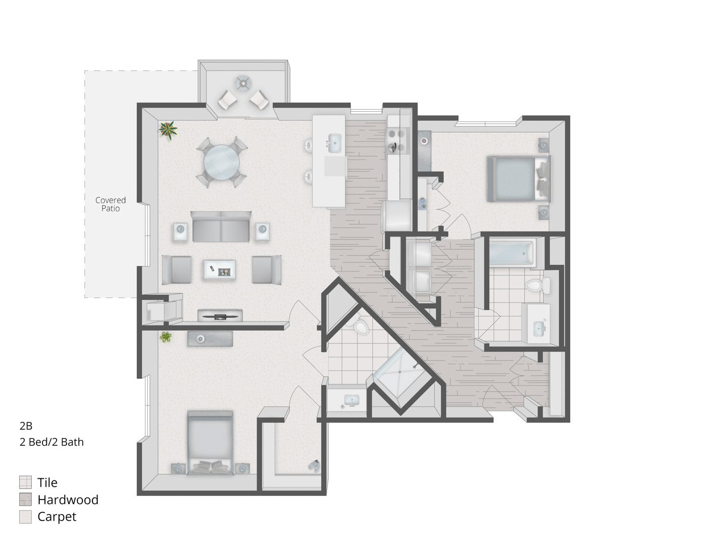 Floorplan for Apartment #10216, 2 bedroom unit at Halstead Plymouth